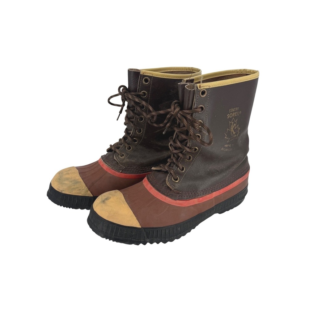 Sorel Sentry Steel Toe Rubber Duck Boots Vintage Canada Men 10 Leather No Liner